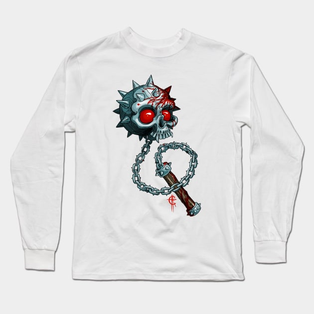 Vampire Skull Mace Long Sleeve T-Shirt by Hori Chou Tattoo